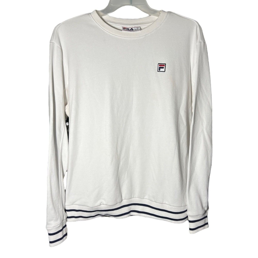 FILA White Cuff And Hem Striped Crewneck Pullover Sweatshirt Women’s Size XXL